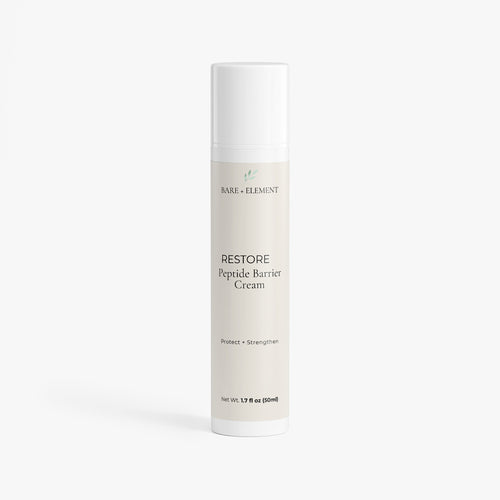 Bare + Element Peptide Moisturizer bottle on a white background