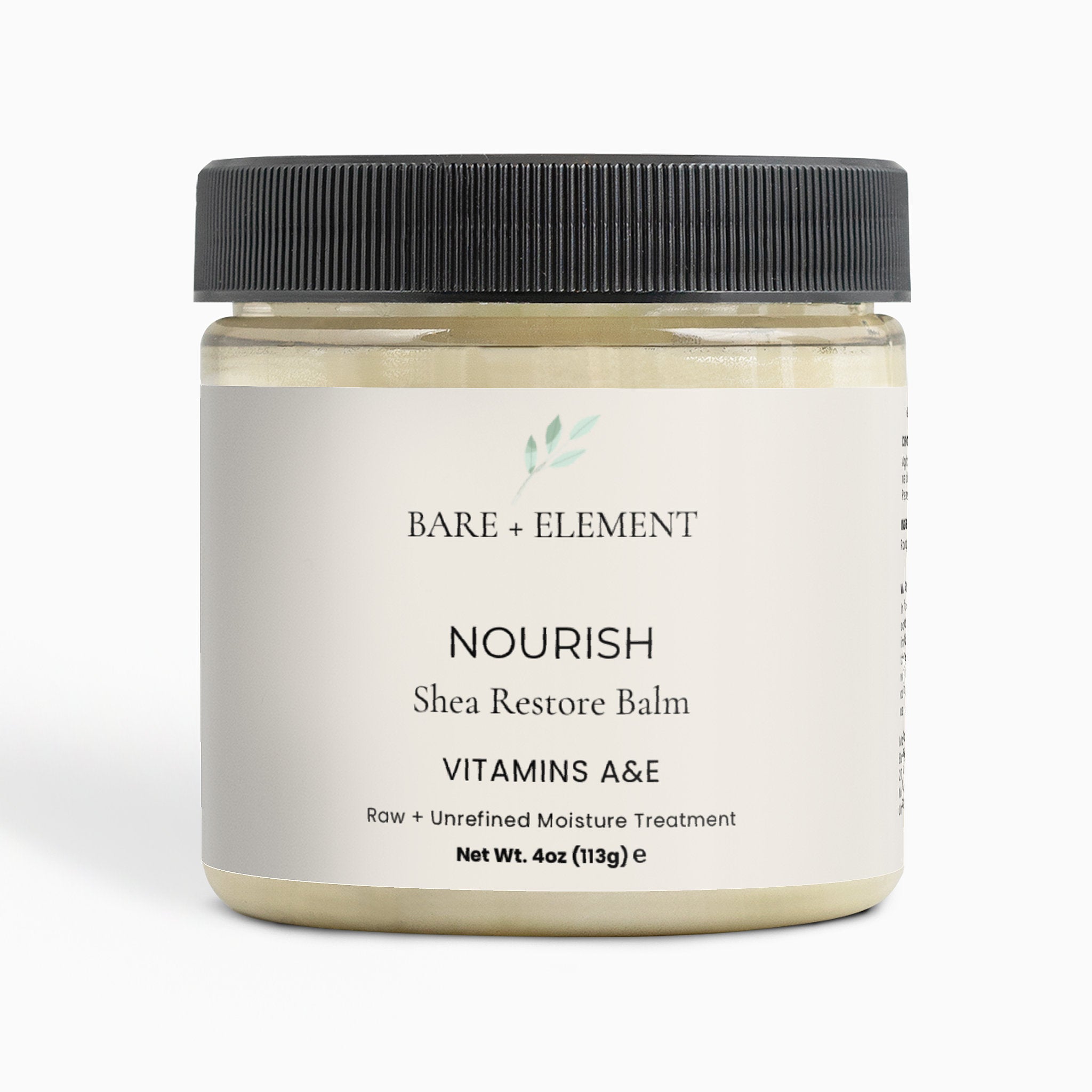 Jar of Bare + Element Nourish Shea Restore Balm on a white background